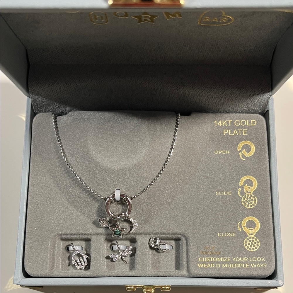 Silver Jewelry Set with Charms
